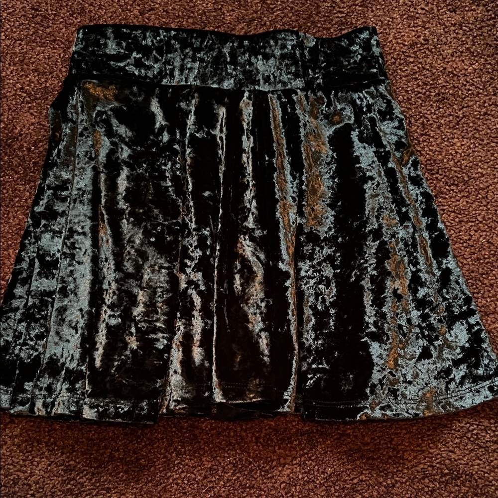 Maurices Black Velvet Skirt
